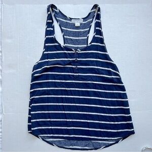COTTON on striped nautical Racerback tank top size small navy & white